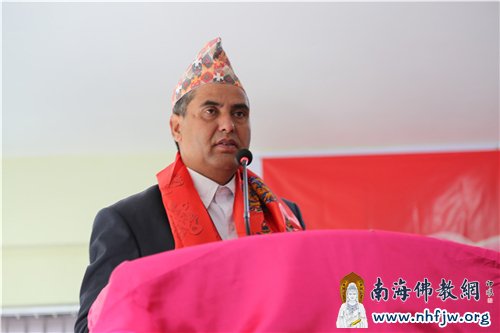 尼泊尔康提布尔市市长在活动上讲话 摄影:顿俊