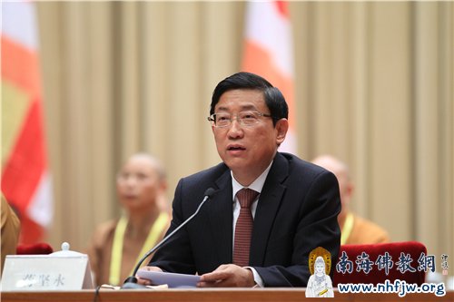 中国佛教协会副会长、海南省佛教协会会长、深圳弘法寺方丈印顺大和尚(摄影:姚勇)
